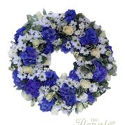 Blue and white wreaths