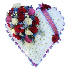 Aston Villa Heart Funeral Flowers