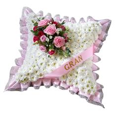Pink White Cushion 