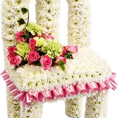 Pink and White Vacant Chair Tribute