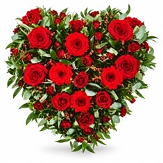 Red Gerbera Heart Tribute 